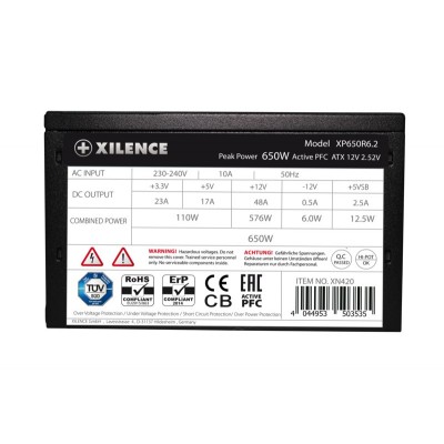 Alimentatore Xilence Performance C+ XP650R6.2 ATX2.52 650 W Nero