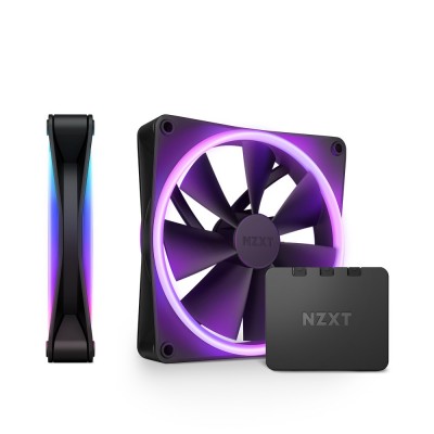 Ventola NZXT F140 RGB DUO PWM 140mm Kit da 2 Nero