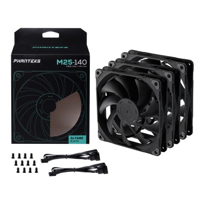 Ventola Phanteks M25 PWM 140 mm Kit da 3 Nero