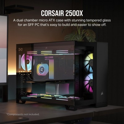 Case Corsair 2500X Micro ATX Vetro Temperato Nero