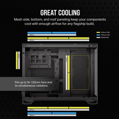 Case Corsair 2500X Micro ATX Vetro Temperato Nero