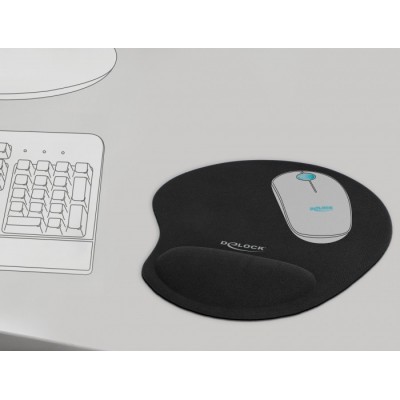 Tappertino per Mouse DeLock Ergonomico Gel Nero