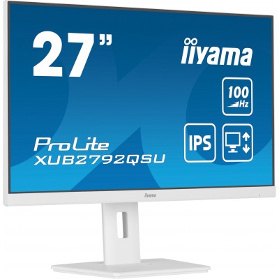 Monitor Iiyama ProLite XUB2792QSU-W6 27" 100 Hz FreeSync IPS DP HDMI USB Bianco