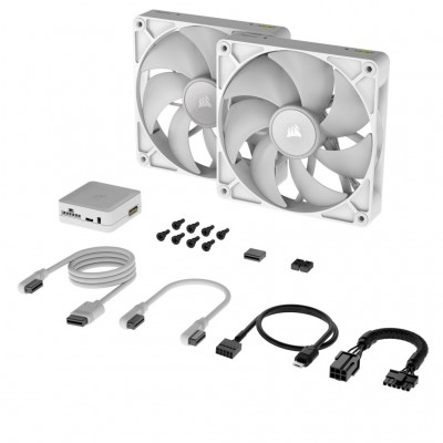 Ventole Corsair iCUE LINK RX140 RGB Kit da 2 PWM 140mm Bianco