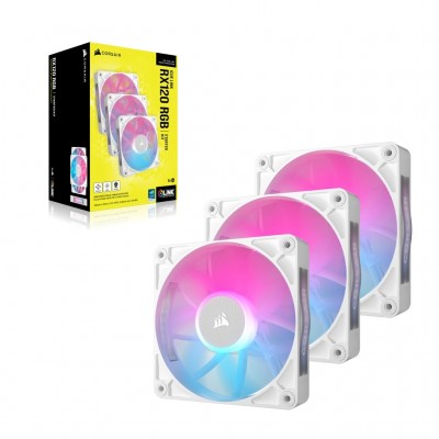 Ventole Corsair iCUE LINK RX120 RGB Kit da 3 PWM 120mm Bianco