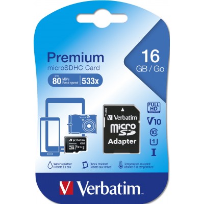 MICRO VERBATIM SDHC 16 GB Class 10