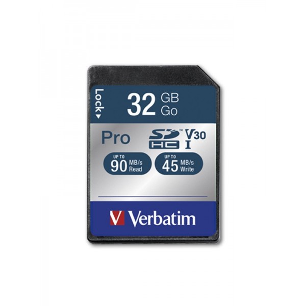 SCHEDA SDHC VERBATIM 32GB PRO UHS-I CLASS 10