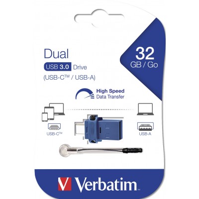 USB VERBATIM 32GB DRIVE 3.0 STORE N GO DUAL