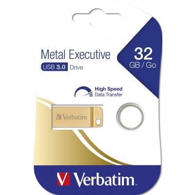 USB VERBATIM 32GB DRIVE 3.0 METAL EXECUTIVE GOLD