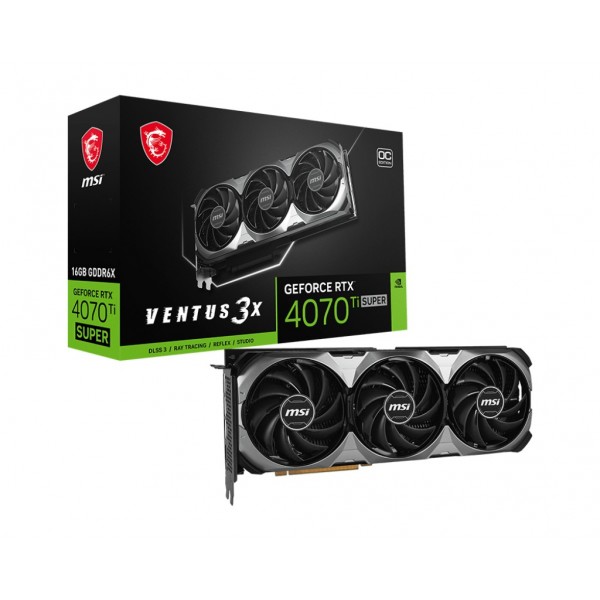 Scheda Video MSI VENTUS GeForce RTX 4070 Ti SUPER 3X OC NVIDIA 16 GB GDDR6X