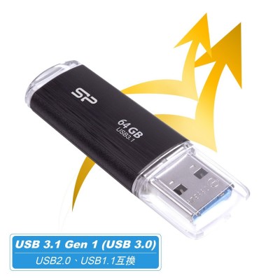 USB SILICON POWER 64GB 3.2 Gen 1 Blaze B02 Black