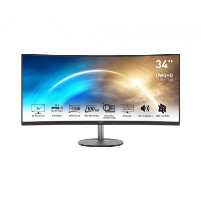 MONITOR MSI PRO MP341CQDE 34" 3440 x 1440 pixel 100Mhz