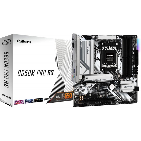 Scheda Madre ASRock B650M Pro RS AMD AM5 DDR5 Micro ATX Argento