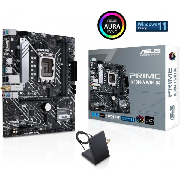 Scheda Madre Intel ASUS PRIME H610M-A WI-FI DDR4 LGA 1700 Micro-ATX