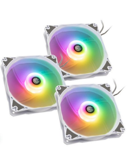 Ventole Bitspower Notos RGB PWM 120 mm bianco kit da 3 pezzi