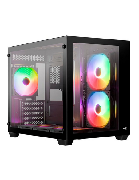 Case Aerocool Dryft BK-v2 Mini-Tower FRGB Vetro Temperato Nero