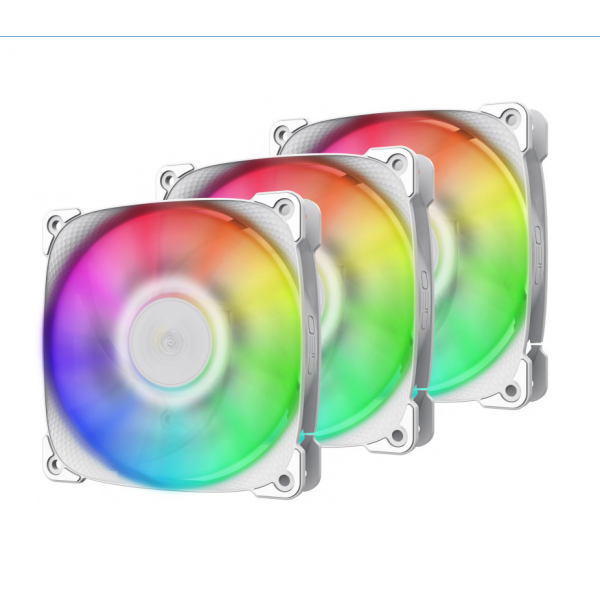 Ventola Squama 2501W RGB confezione da 3 120 mm bianco