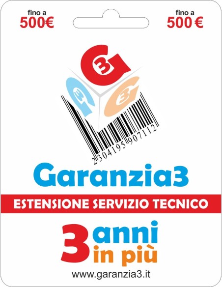 Garanzia 3 Estensione del servizio tecnico 3 Anni - Fino a 500 €